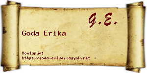 Goda Erika névjegykártya